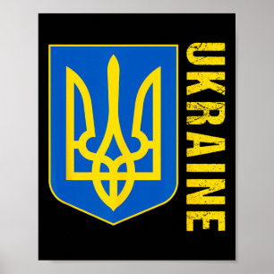 Ukraina presentflagga Ukraini Kiev Ukrainska Ukraj Poster