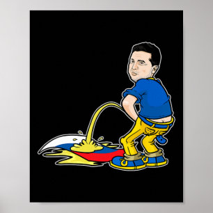 Ukraina President Zelensky Legend kissar på Ryssla Poster