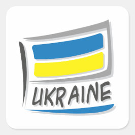 Ukraina Pride X Flagga Fyrkantigt Klistermärke