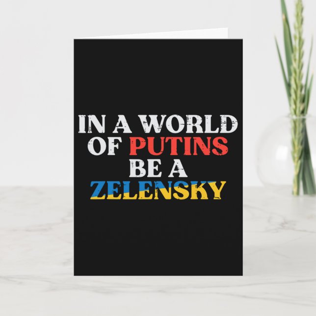 Ukraina Putins Värld Blir Zelensky Ukrainska Män  Kort (Framsida)