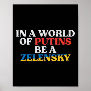 Ukraina Putins Värld Zelensky Ukrainska Män Poster