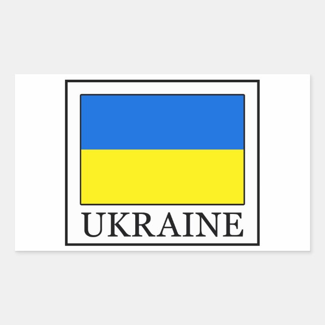 Ukraina Rektangulärt Klistermärke (Framsida)