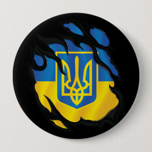 Ukraina Ripping Flagga Knapp