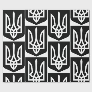Ukraina:s moderna grafiska emblem Tryzub Presentpapper