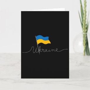 Ukraina Signatur Flaggstång - Patriotisk Ukrainsk Kort
