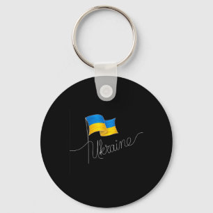 Ukraina Signatur Flaggstång - Patriotisk Ukrainsk Nyckelring