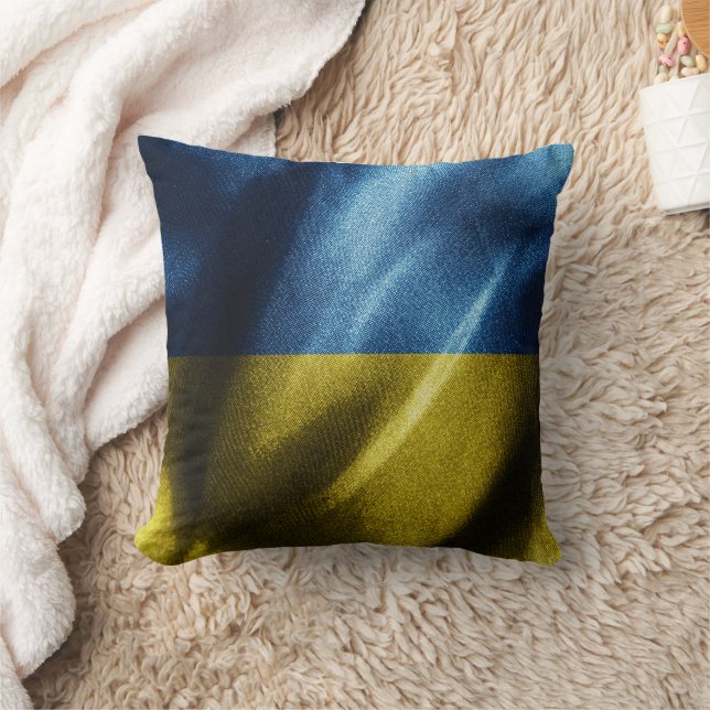 Ukraina silke flagga kudde (Filt)
