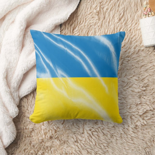 Ukraina silke flagga kudde (Filt)