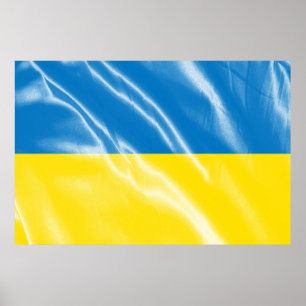 Ukraina silke flagga poster
