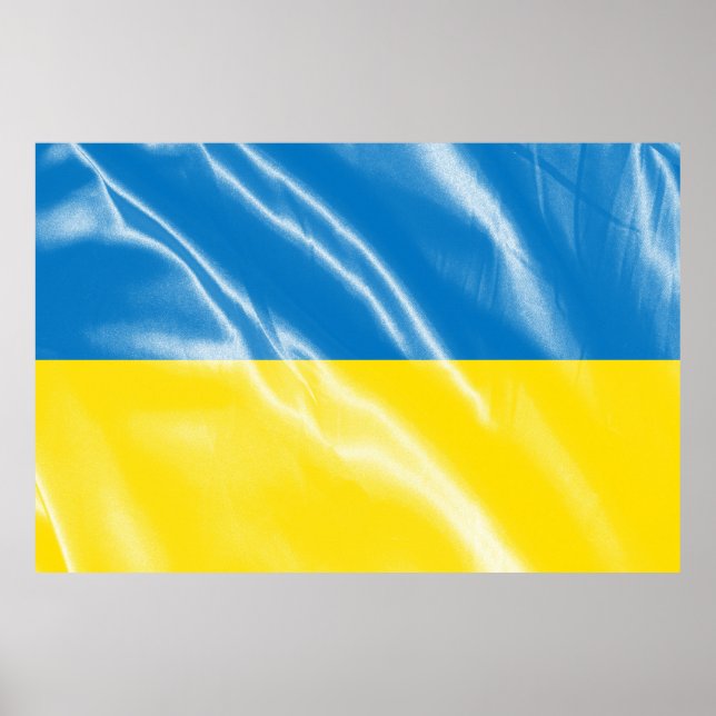 Ukraina silke flagga poster (Framsidan)