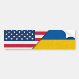Ukraina Solidarity USA American Flagga Bildekal