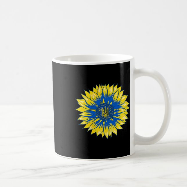 Ukraina Solros Fickstil Retro Blommig Ukrain Kaffemugg (Höger)