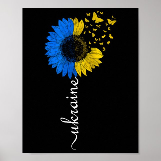 Ukraina Solros Flag Vintage Ukrainsk Flag Ukra Poster (Framsidan)