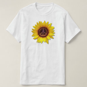 Ukraina Solros Fred Symbol Skylt Anti-Krig Kärlek T Shirt