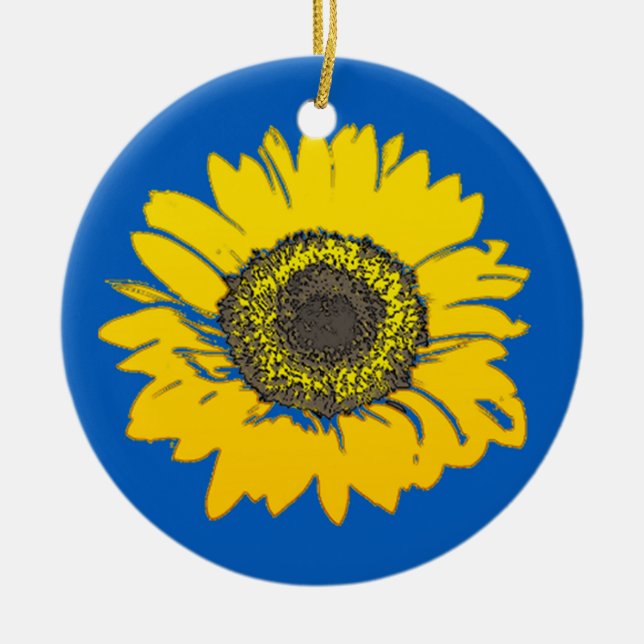 Ukraina Solros Julgransprydnad Keramik (Framsidan)