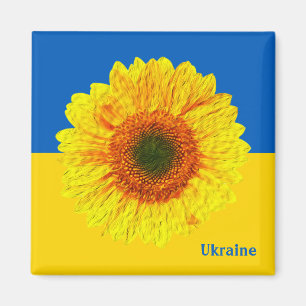 Ukraina Solros och ukrainsk Flagga / blomma Magnet
