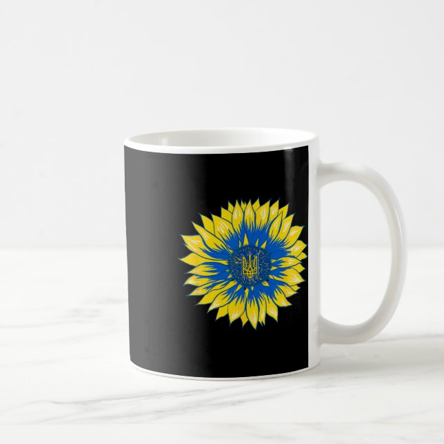 Ukraina Solros Tröja Retro Blommig Ukrainsk Flagga Kaffemugg (Höger)