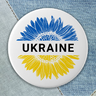 Ukraina Solrosstöd Solidaritet Ukraina Knapp