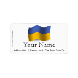 Ukraina som vinkar flagga adressetikett