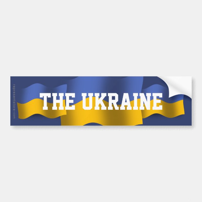 Ukraina som vinkar flagga bildekal (Framsidan)