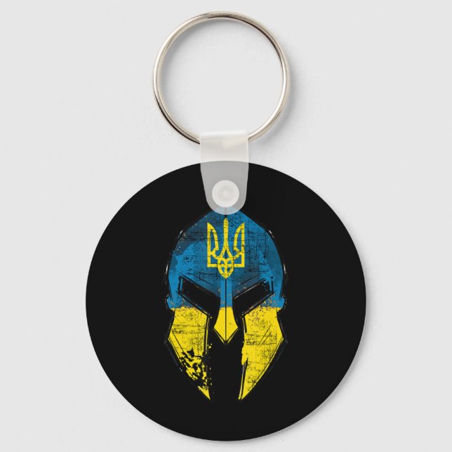 Ukraina Sparta Helmet Ukraina Vapensköld Flagga Ma Nyckelring (Framsida)