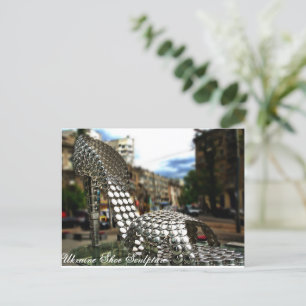 Ukraina Stad Skulptur av skor Vykort