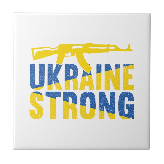 Ukraina Starkt stöd för Ukraina Kakelplatta (Framsidan)