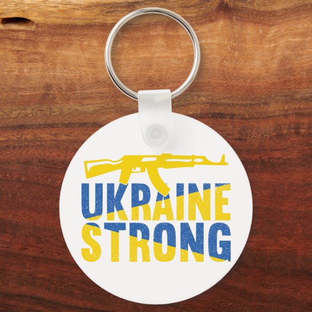 Ukraina Starkt stöd för Ukraina Nyckelring (Framsida)