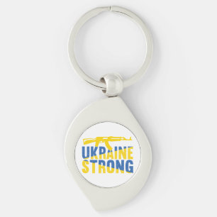 Ukraina Starkt stöd för Ukraina Swirl Silverfärgad Nyckelring