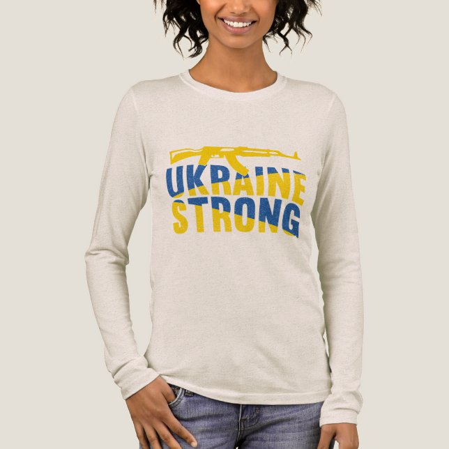 Ukraina Starkt stöd för Ukraina T Shirt (Framsida)