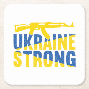 Ukraina Starkt stöd för Ukraina Underlägg Papper Kvadrat