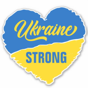 Ukraina Starkt stöd Peace Ukrainska Flagga Heart Klistermärken