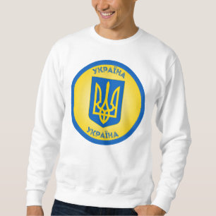Ukraina statsvapen cirkelform lång ärmad tröja