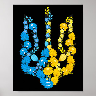 Ukraina statsvapen i nationell färg ukrainsk P Poster