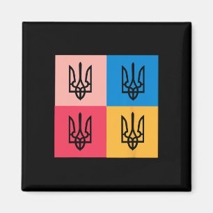 Ukraina statsvapen målat i solros. Ukraina Magnet