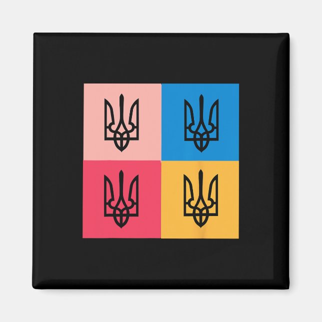 Ukraina statsvapen målat i solros. Ukraina Magnet (Framsidan)