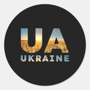 Ukraina statsvapen ukrainsk frihet Stylish Des Runt Klistermärke