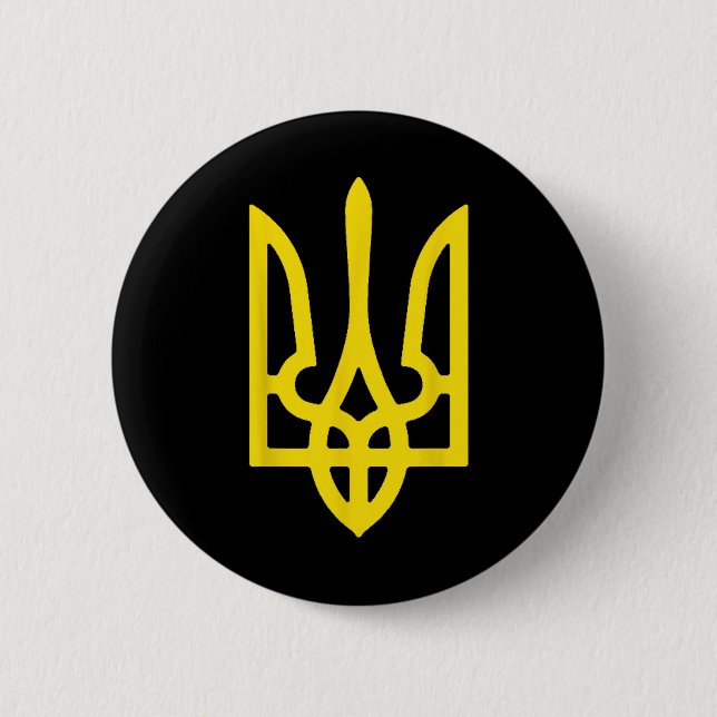 Ukraina statsvapen Ukrainska flaggans färger Ukrai Knapp (Framsida)
