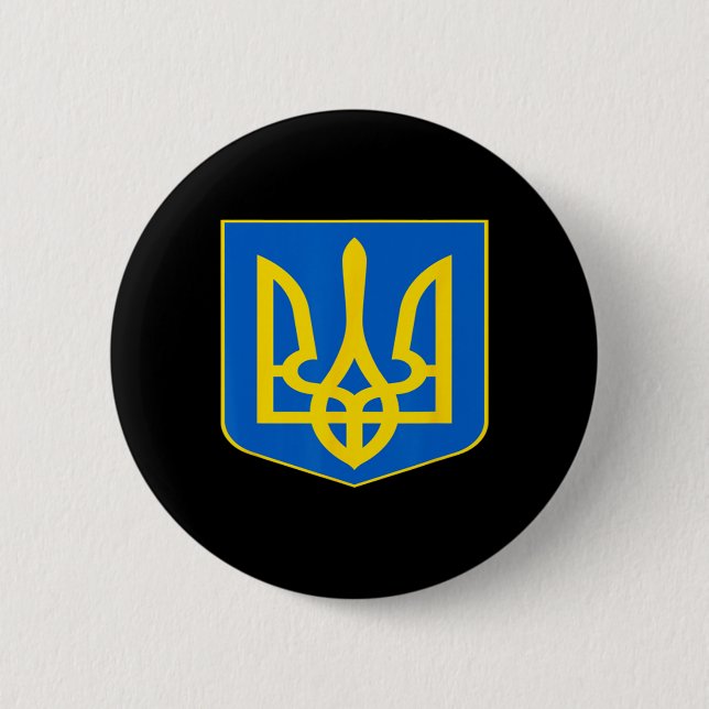 Ukraina statsvapen Ukrainskt emblem symbol  Knapp (Framsida)