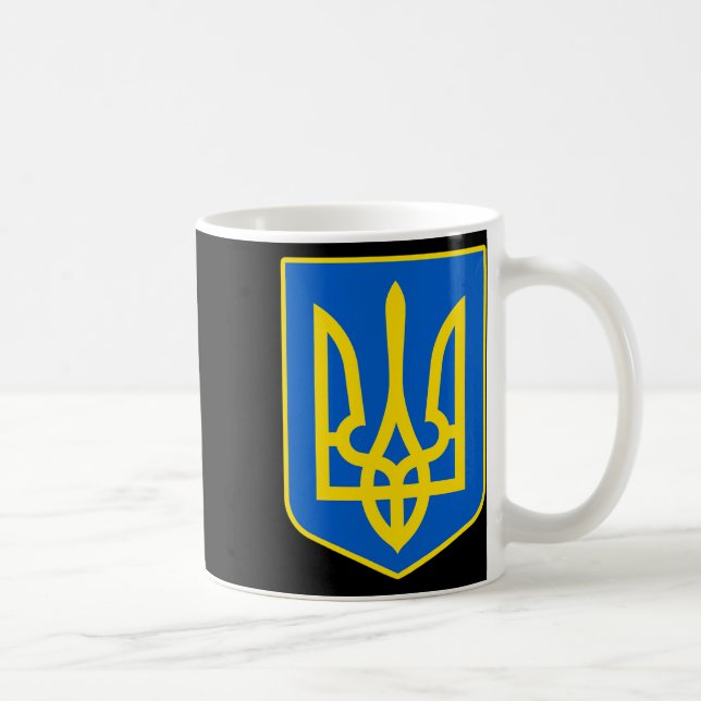Ukraina statsvapen Visa ukrainsk stolthet Tryzub L Kaffemugg (Höger)