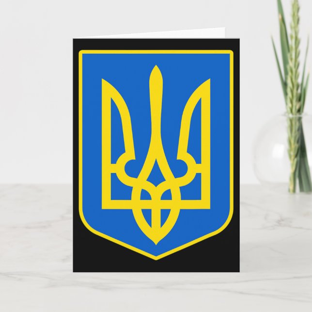 Ukraina statsvapen Visa ukrainsk stolthet Tryzub L Kort (Framsida)
