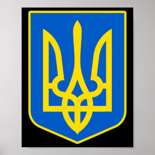 Ukraina statsvapen Visa ukrainsk stolthet Tryzub L Poster