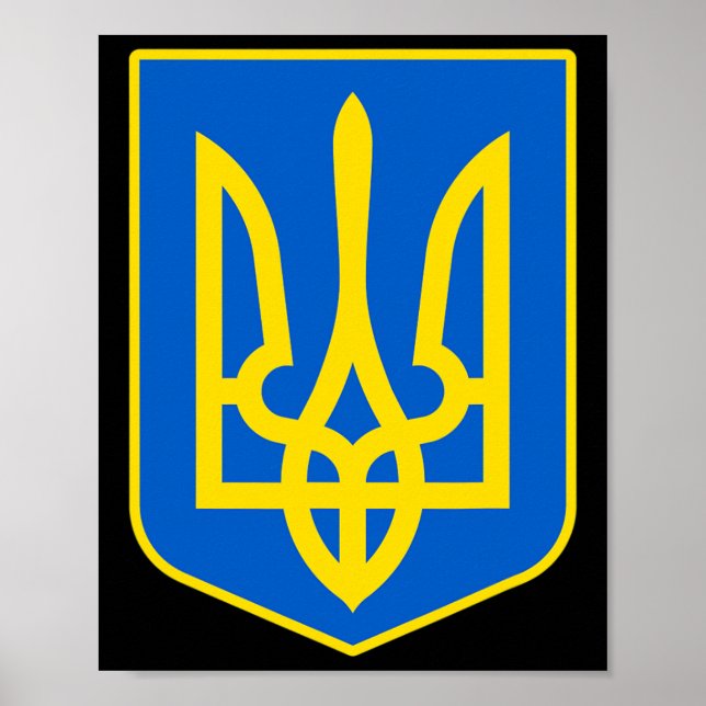 Ukraina statsvapen Visa ukrainsk stolthet Tryzub L Poster (Framsidan)