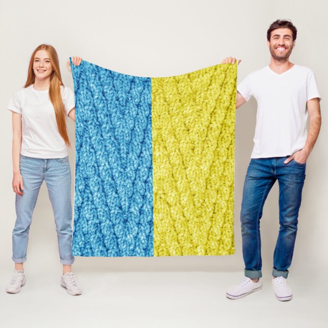 Ukraina stickad flagga fleecefilt (På plats)