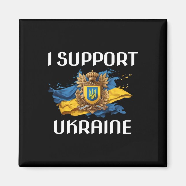 Ukraina Stöd Flagga Och Symbol Ukrainsk Folk I Magnet (Framsidan)