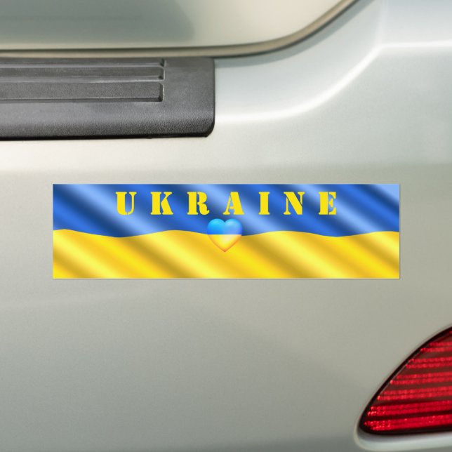 Ukraina - Stöd - fredsfrihet - Ukrainas Flagga Bildekal (På Bil)