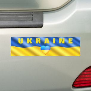 Ukraina - Stöd - fredsfrihet - Ukrainas Flagga Bildekal