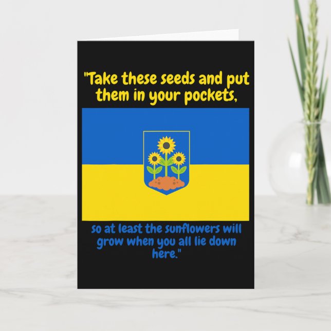 Ukraina Stöd Solros Pur Dessa Frön I Din  Kort (Framsida)