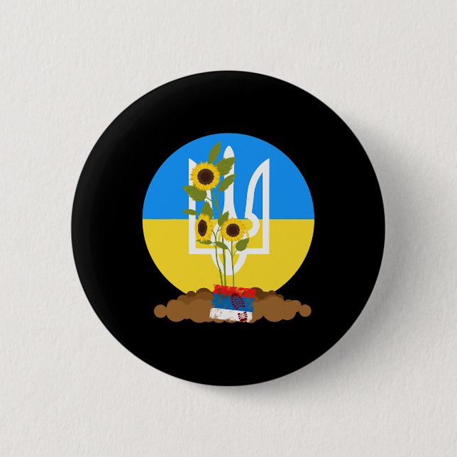 Ukraina stöd solrosfrön Stå med Ukraina Knapp (Framsida)