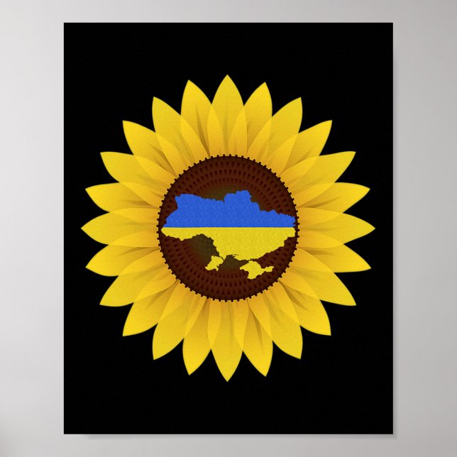 Ukraina Stöd T-shirt Poster (Framsidan)